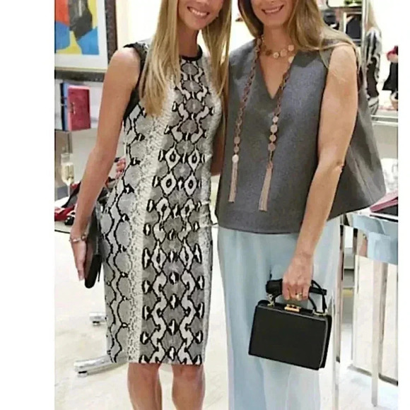 Roberto Cavalli Dresses & Skirts - Roberto Cavalli Snake Print Sheath Midi Dress Stretch Office Siren Boardroom